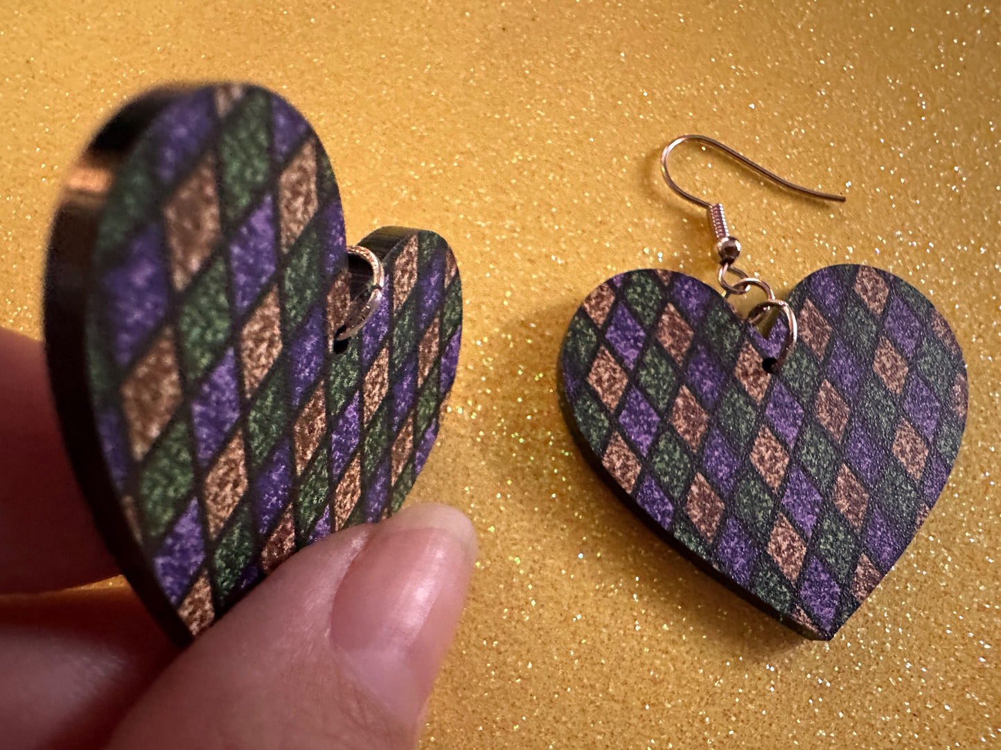 Mardi Gras Earrings: Laser Cut Acrylic Carnival Earrings, Purple, Gold, Green Earrings, New Orleans, Fleur-de-lis, Gifts for Her/Him/Them