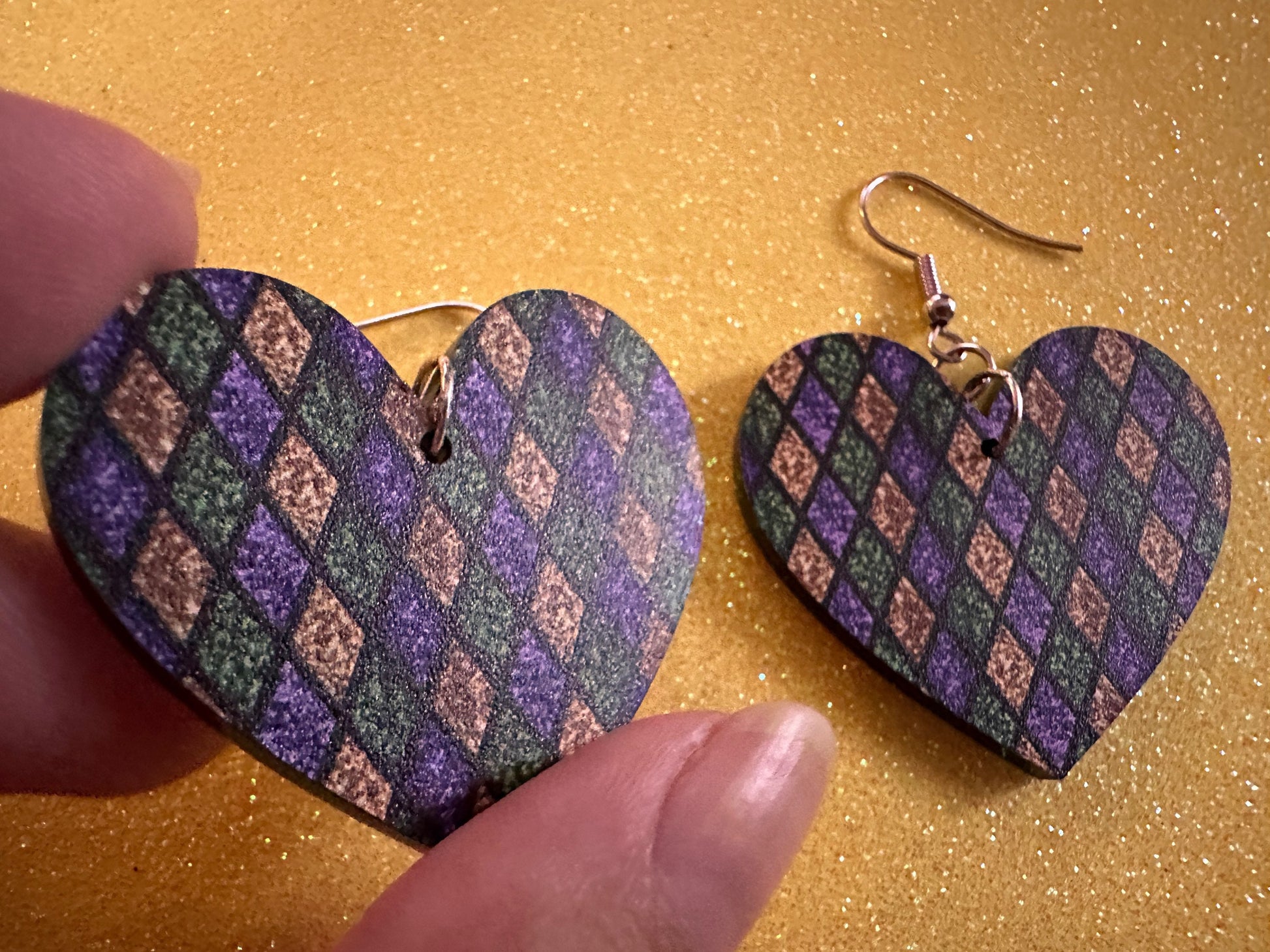 Mardi Gras Earrings: Laser Cut Acrylic Carnival Earrings, Purple, Gold, Green Earrings, New Orleans, Fleur-de-lis, Gifts for Her/Him/Them