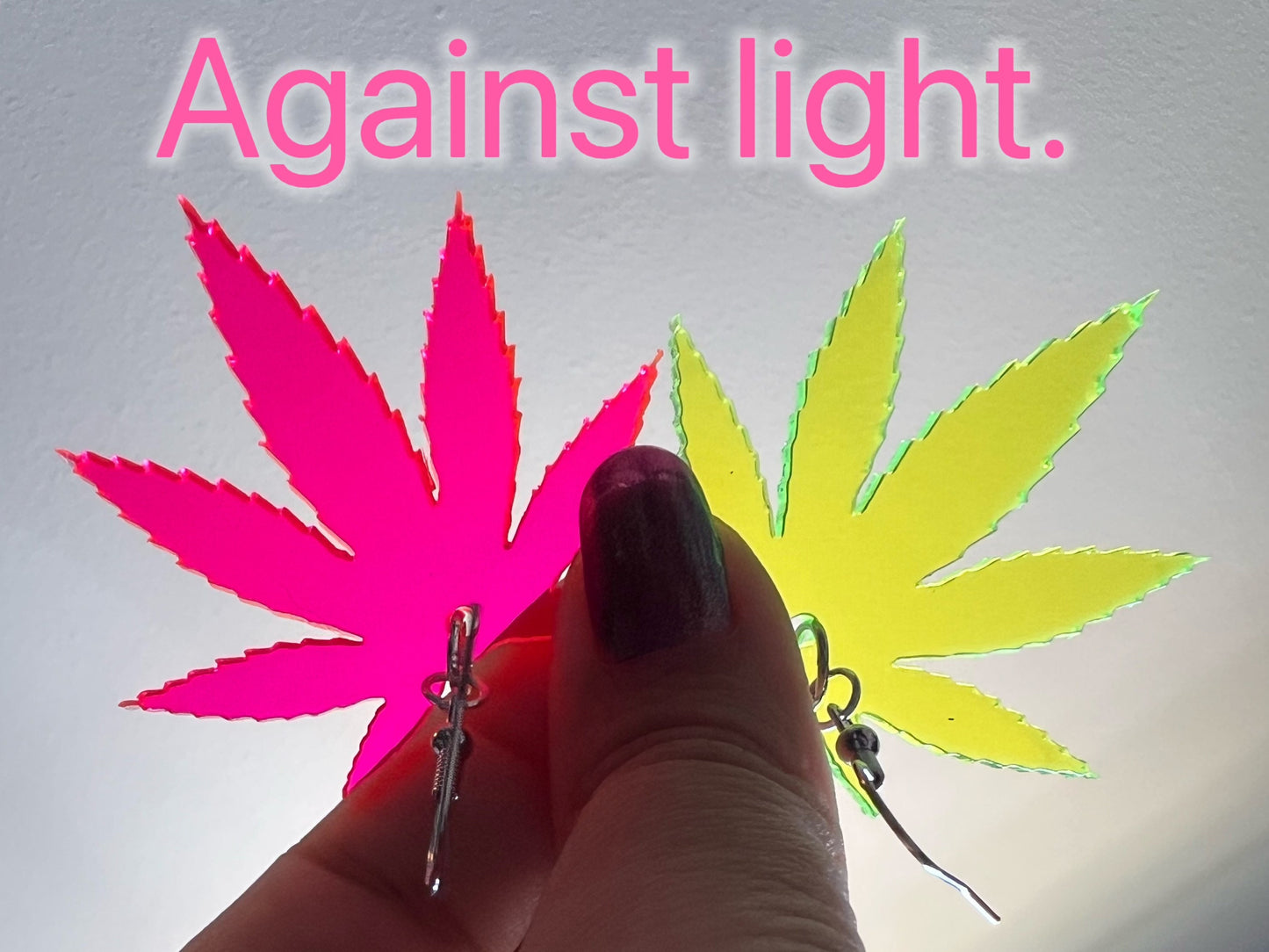Marijuana Leaf Earrings: Laser Cut Acrylic Weed Leaves, Green Earrings, Plants, 420, Pot, Gag Gift, Novelty, Best Gifts for Her/Him/Them