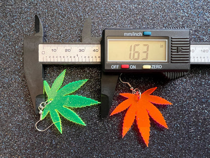 Marijuana Leaf Earrings: Laser Cut Acrylic Weed Leaves, Green Earrings, Plants, 420, Pot, Gag Gift, Novelty, Best Gifts for Her/Him/Them