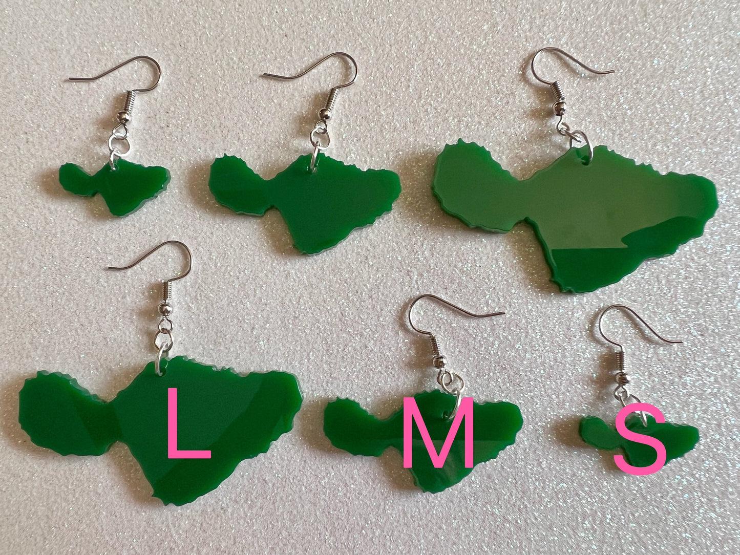 Maui Earrings: Laser Cut Acrylic Hawaiian Island, Hawaii, Aloha, Gifts for Her/Him/Them