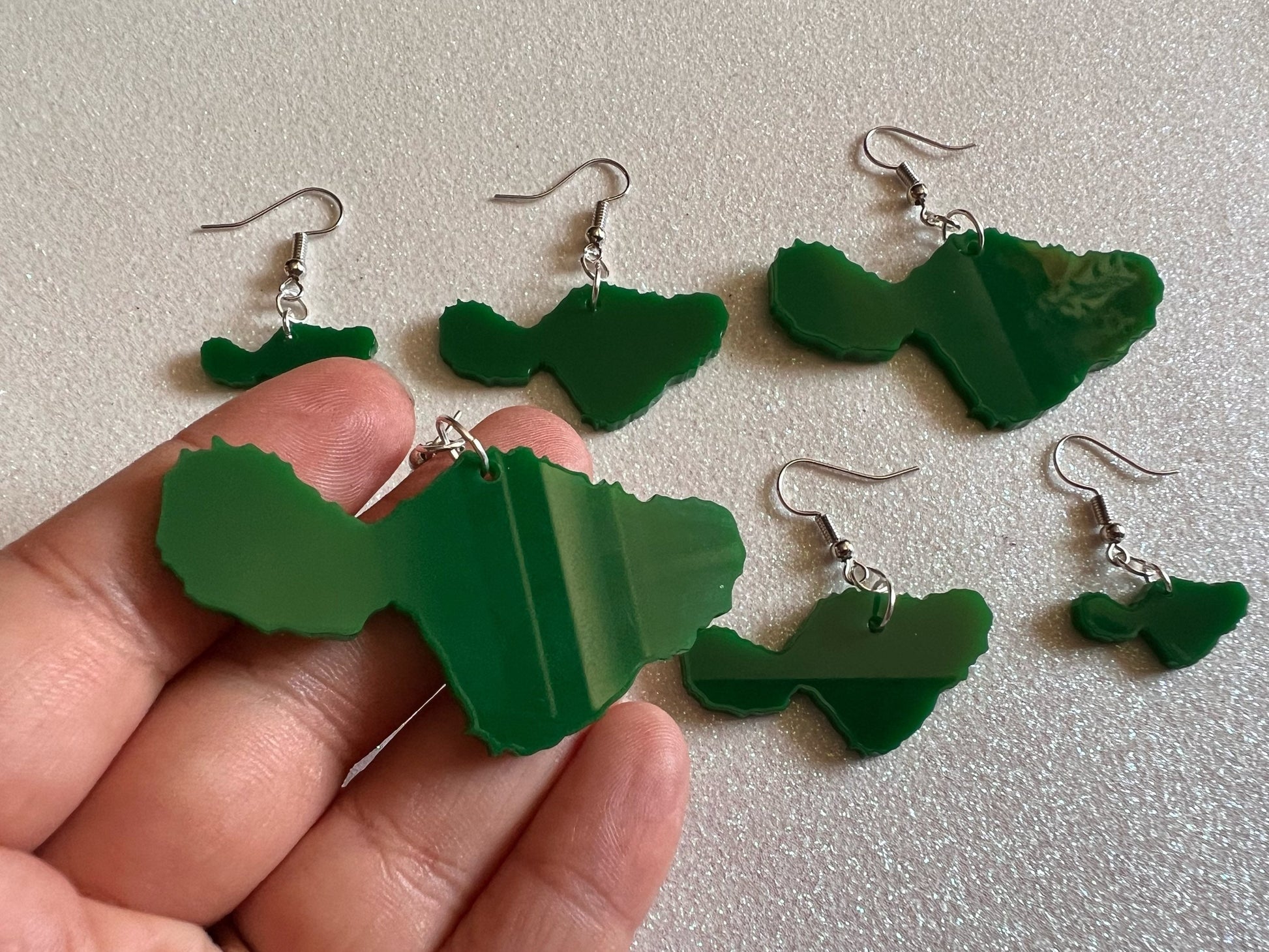Maui Earrings: Laser Cut Acrylic Hawaiian Island, Hawaii, Aloha, Gifts for Her/Him/Them