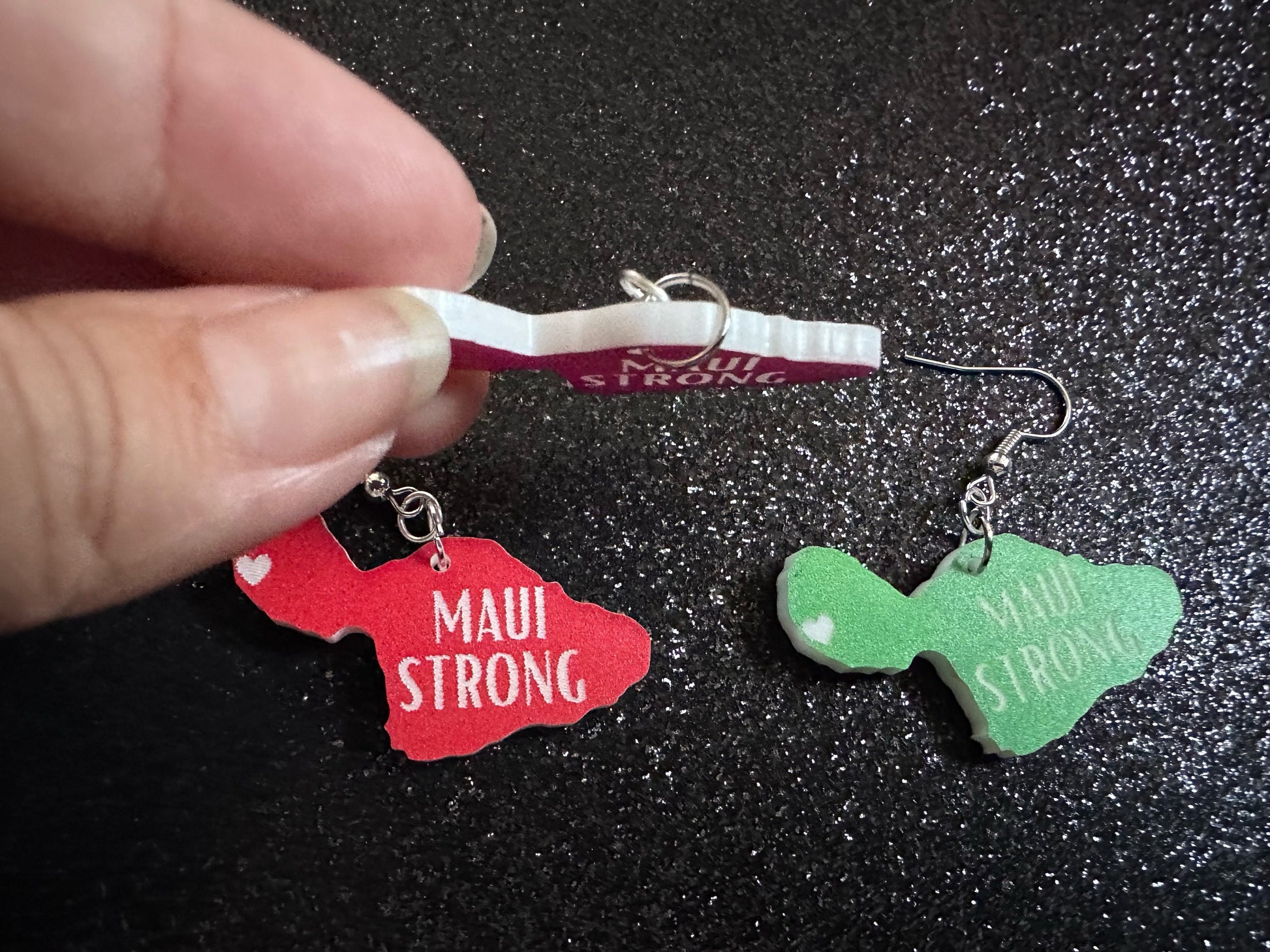 Maui Earrings: Laser Cut Acrylic Maui Earrings, Maui Strong, Lahaina Fire, Good Cause Earrings, Hawaii, Aloha, Best Gifts for Her/Him/Them