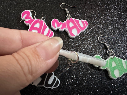 Maui Earrings: Laser Cut Acrylic Maui Earrings, Maui Strong, Lahaina Fire, Good Cause Earrings, Hawaii, Aloha, Best Gifts for Her/Him/Them