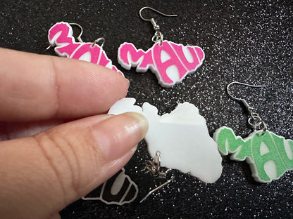 Maui Earrings: Laser Cut Acrylic Maui Earrings, Maui Strong, Lahaina Fire, Good Cause Earrings, Hawaii, Aloha, Best Gifts for Her/Him/Them