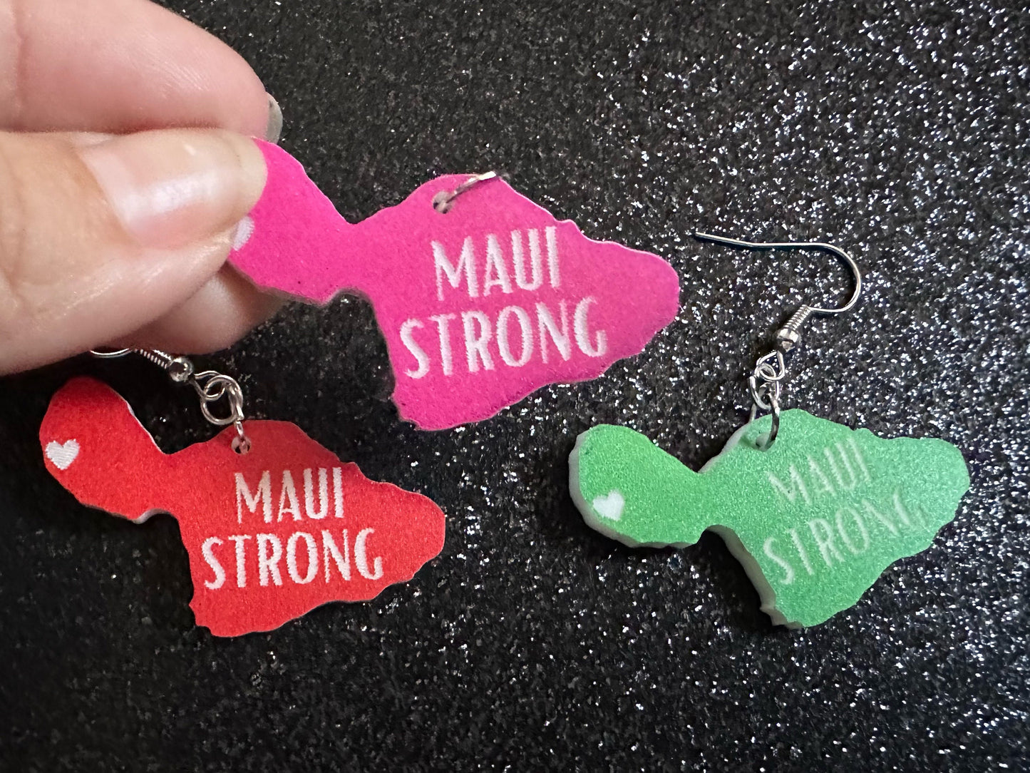 Maui Earrings: Laser Cut Acrylic Maui Earrings, Maui Strong, Lahaina Fire, Good Cause Earrings, Hawaii, Aloha, Best Gifts for Her/Him/Them