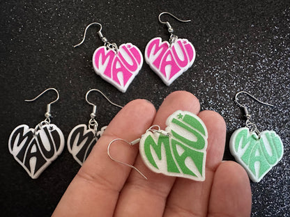 Maui Earrings: Laser Cut Acrylic Maui Earrings, Maui Strong, Lahaina Fire, Good Cause Earrings, Hawaii, Aloha, Best Gifts for Her/Him/Them