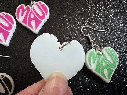 Maui Earrings: Laser Cut Acrylic Maui Earrings, Maui Strong, Lahaina Fire, Good Cause Earrings, Hawaii, Aloha, Best Gifts for Her/Him/Them