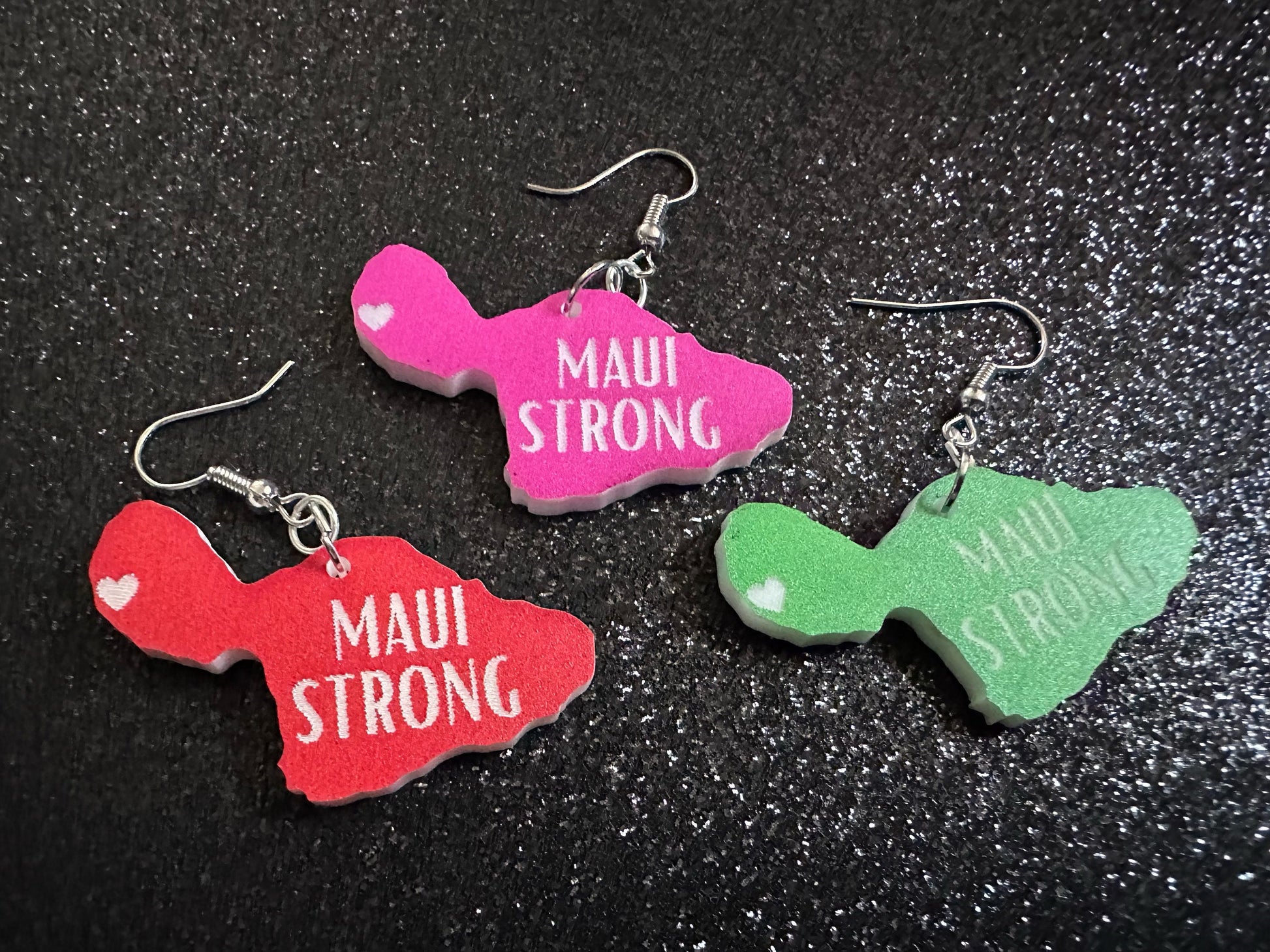 Maui Earrings: Laser Cut Acrylic Maui Earrings, Maui Strong, Lahaina Fire, Good Cause Earrings, Hawaii, Aloha, Best Gifts for Her/Him/Them
