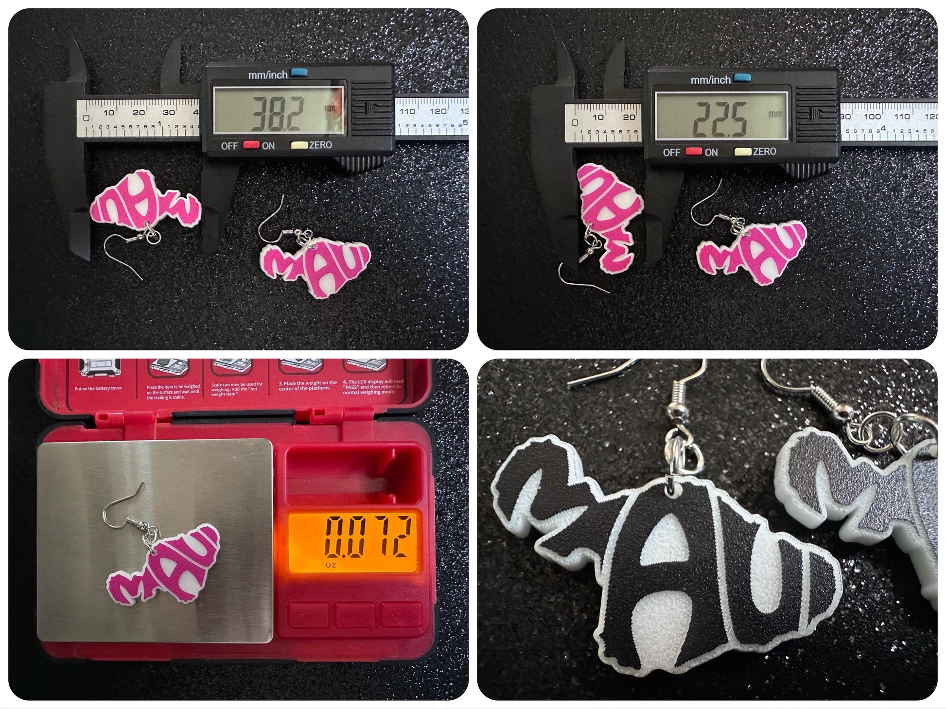 Maui Earrings: Laser Cut Acrylic Maui Earrings, Maui Strong, Lahaina Fire, Good Cause Earrings, Hawaii, Aloha, Best Gifts for Her/Him/Them