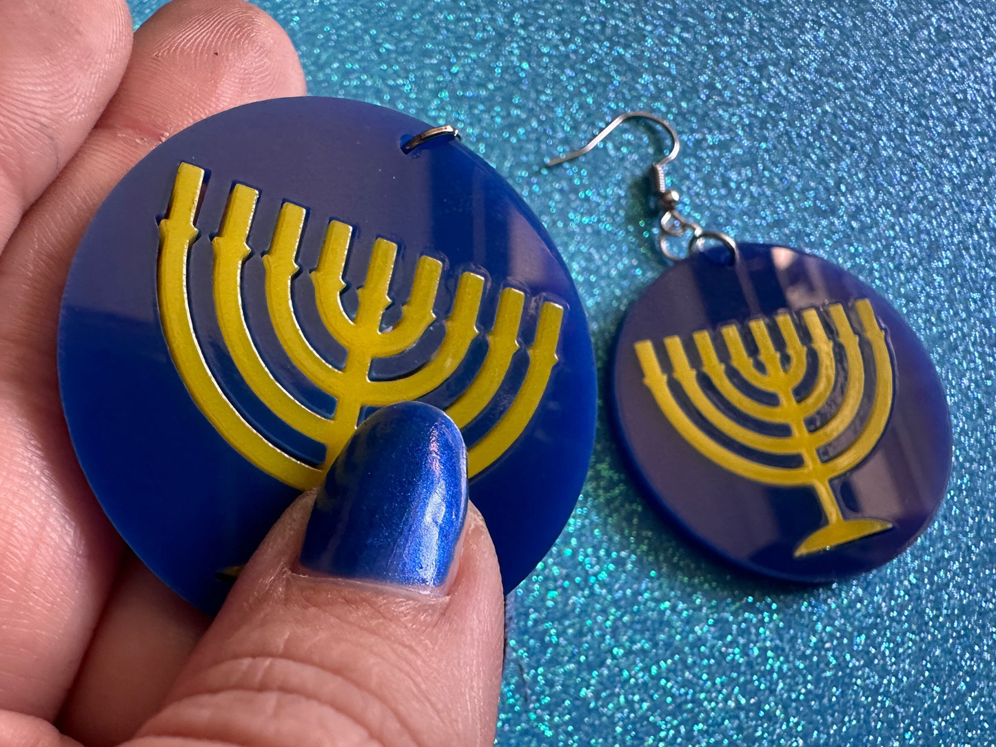 Menorah Earrings: Laser Cut Acrylic Menorahs, Hanukkah, Jewish Celebration, Israel, Candles, Holiday, Festive, Gifts for Her/Him/Them