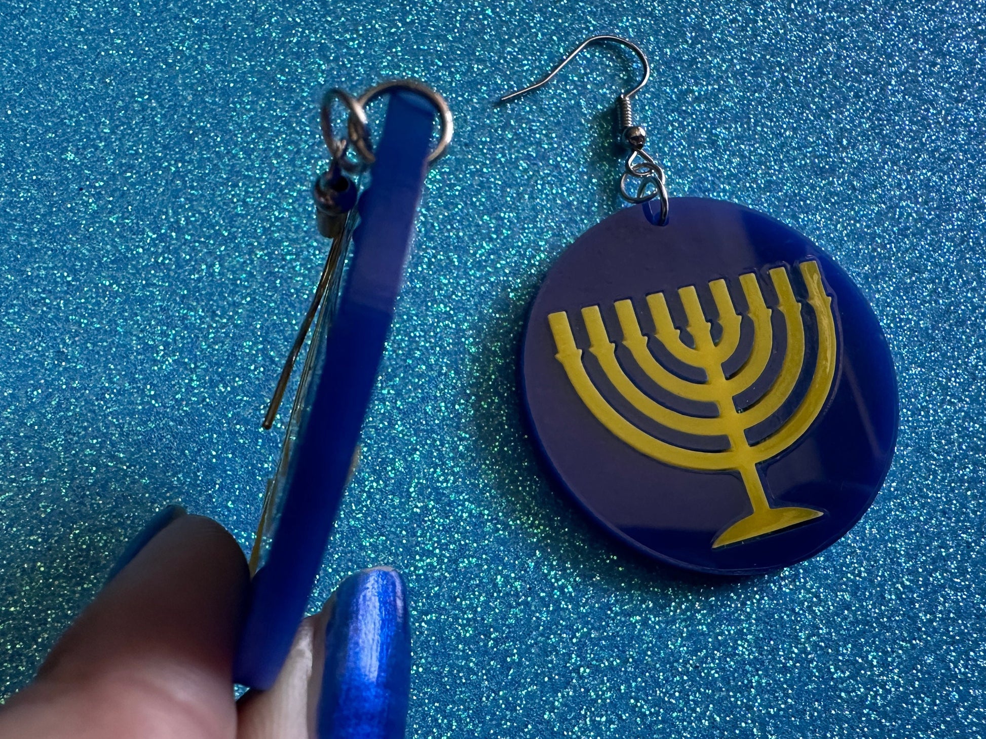 Menorah Earrings: Laser Cut Acrylic Menorahs, Hanukkah, Jewish Celebration, Israel, Candles, Holiday, Festive, Gifts for Her/Him/Them