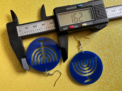 Menorah Earrings: Laser Cut Acrylic Menorahs, Hanukkah, Jewish Celebration, Israel, Candles, Holiday, Festive, Gifts for Her/Him/Them