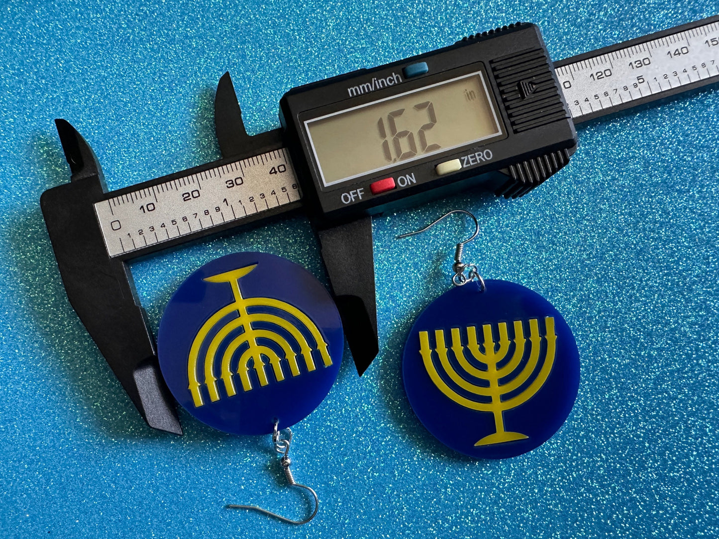 Menorah Earrings: Laser Cut Acrylic Menorahs, Hanukkah, Jewish Celebration, Israel, Candles, Holiday, Festive, Gifts for Her/Him/Them