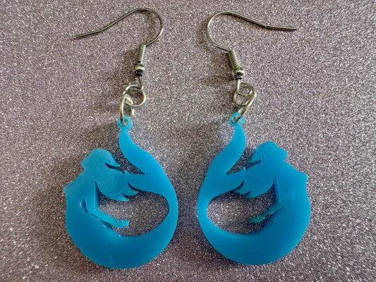 Mermaid Tail Earrings: Lase Cut Acrylic Mermaid Tails, Mermaid Scales, Mermaids, Ocean, Aquatic, Magic, Novelty, Best Gifts for Her/Him/Them