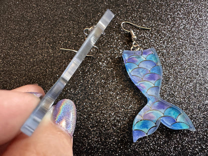 Mermaid Tail Earrings: Lase Cut Acrylic Mermaid Tails, Mermaid Scales, Mermaids, Ocean, Aquatic, Magic, Novelty, Best Gifts for Her/Him/Them