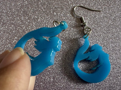 Mermaid Tail Earrings: Lase Cut Acrylic Mermaid Tails, Mermaid Scales, Mermaids, Ocean, Aquatic, Magic, Novelty, Best Gifts for Her/Him/Them