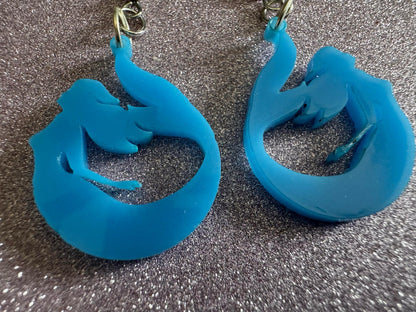 Mermaid Tail Earrings: Lase Cut Acrylic Mermaid Tails, Mermaid Scales, Mermaids, Ocean, Aquatic, Magic, Novelty, Best Gifts for Her/Him/Them