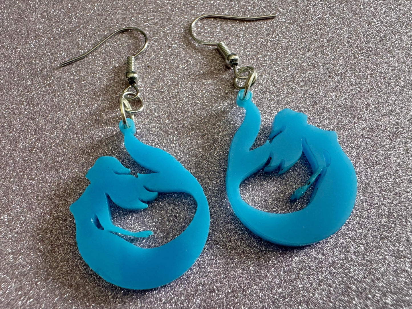 Mermaid Tail Earrings: Lase Cut Acrylic Mermaid Tails, Mermaid Scales, Mermaids, Ocean, Aquatic, Magic, Novelty, Best Gifts for Her/Him/Them