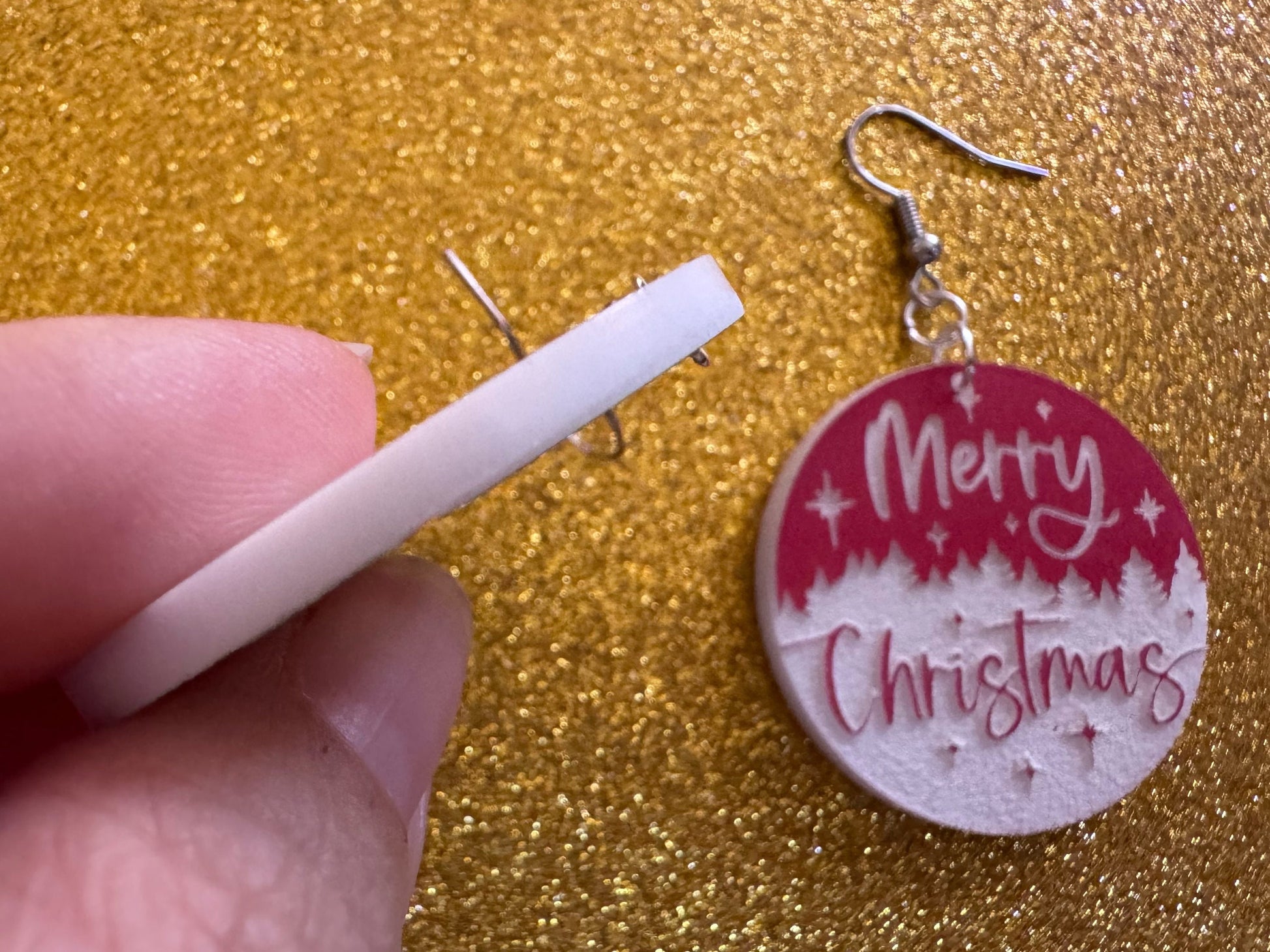 Merry Christmas Earrings: Laser Cut Acrylic Xmas Earrings, X-mas, Winter Holidays, Santa Claus, Snow, Presents, Best Gifts for Her/Him/Them