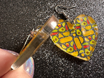 Mexican Food Earrings: Laser Cut Acrylic Tacos, Burritos, Guacamole, Avocado, Chips, Chili Pepper, Lime, Cuisine Best Gifts for Her/Him/Them