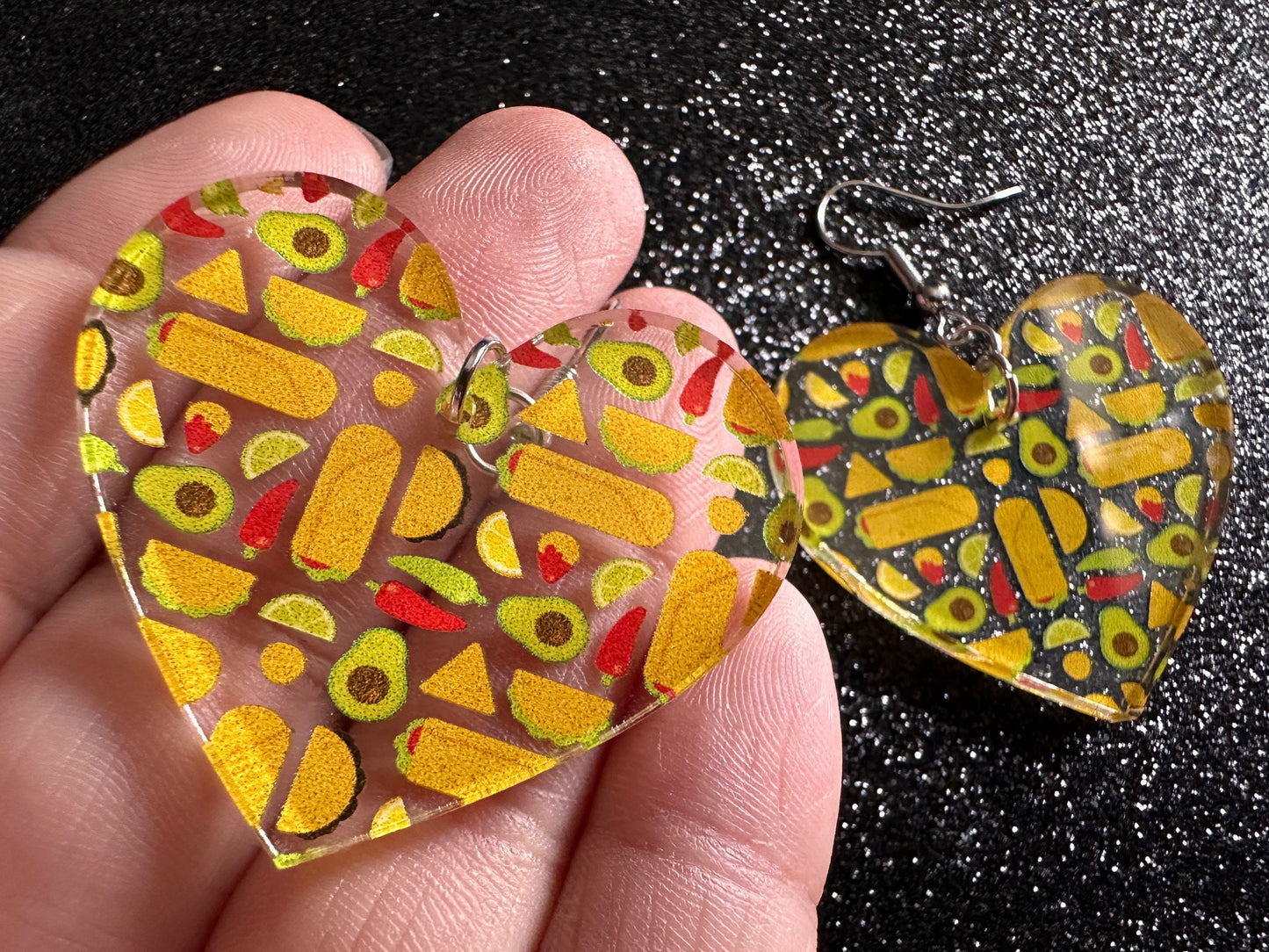 Mexican Food Earrings: Laser Cut Acrylic Tacos, Burritos, Guacamole, Avocado, Chips, Chili Pepper, Lime, Cuisine Best Gifts for Her/Him/Them