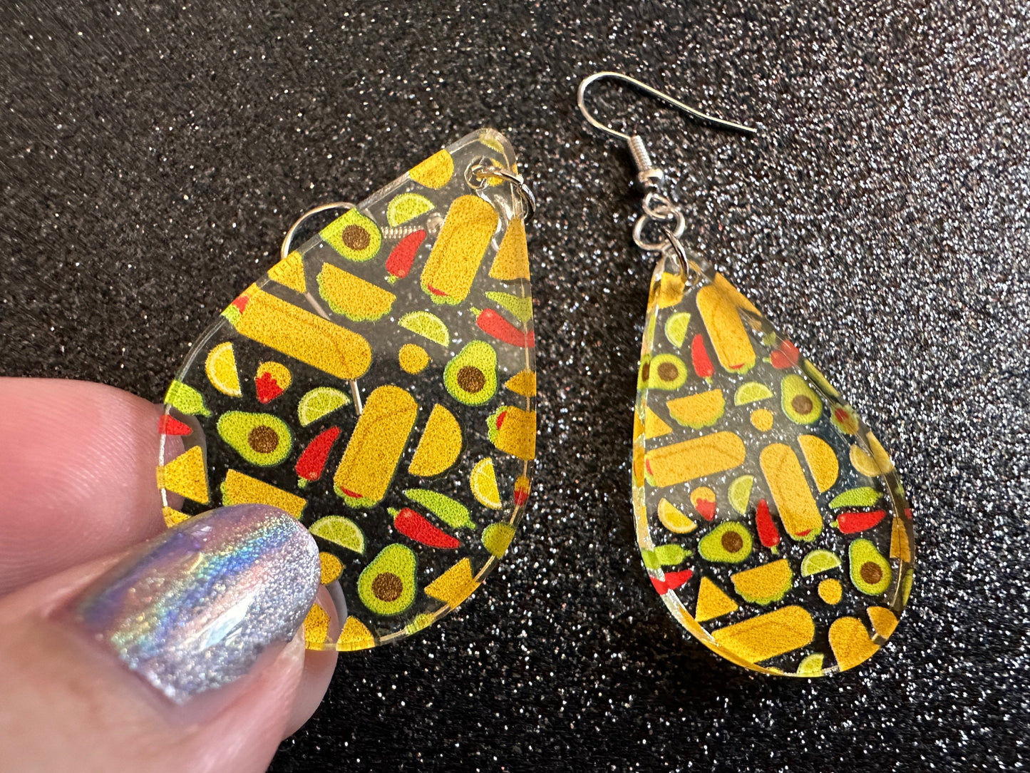 Mexican Food Earrings: Laser Cut Acrylic Tacos, Burritos, Guacamole, Avocado, Chips, Chili Pepper, Lime, Cuisine Best Gifts for Her/Him/Them