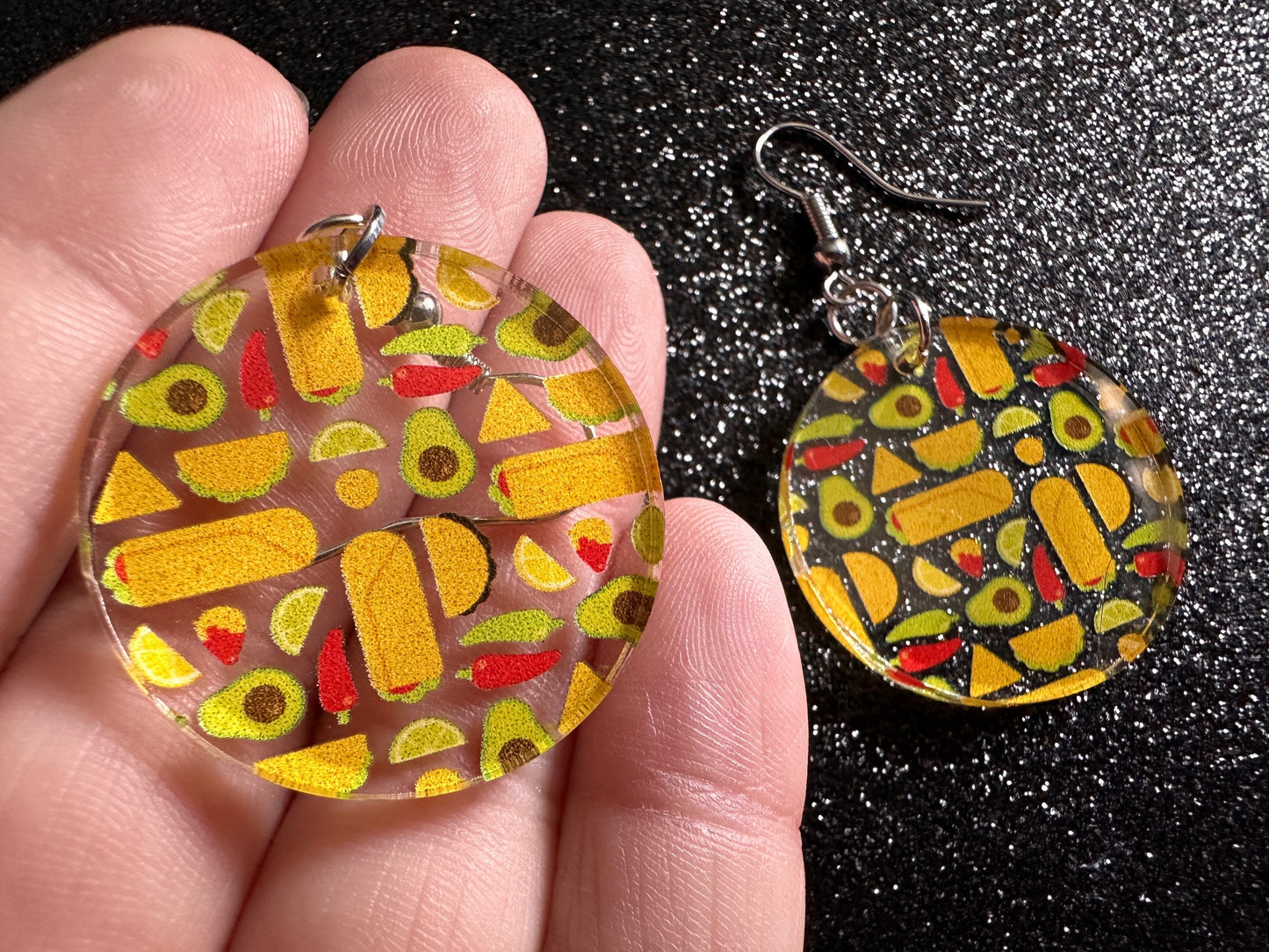 Mexican Food Earrings: Laser Cut Acrylic Tacos, Burritos, Guacamole, Avocado, Chips, Chili Pepper, Lime, Cuisine Best Gifts for Her/Him/Them