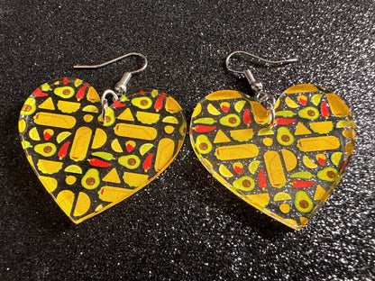 Mexican Food Earrings: Laser Cut Acrylic Tacos, Burritos, Guacamole, Avocado, Chips, Chili Pepper, Lime, Cuisine Best Gifts for Her/Him/Them
