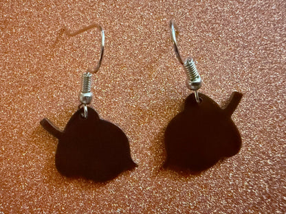 Mini Acorn Earrings: Laser Cut Acrylic Acorns, Forest, Fall, Autumn, Nuts, Nature, Squirrel, Holidays, Novelty, Gifts for Her/Him/Them