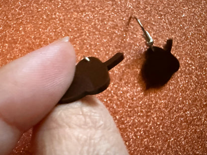 Mini Acorn Earrings: Laser Cut Acrylic Acorns, Forest, Fall, Autumn, Nuts, Nature, Squirrel, Holidays, Novelty, Gifts for Her/Him/Them