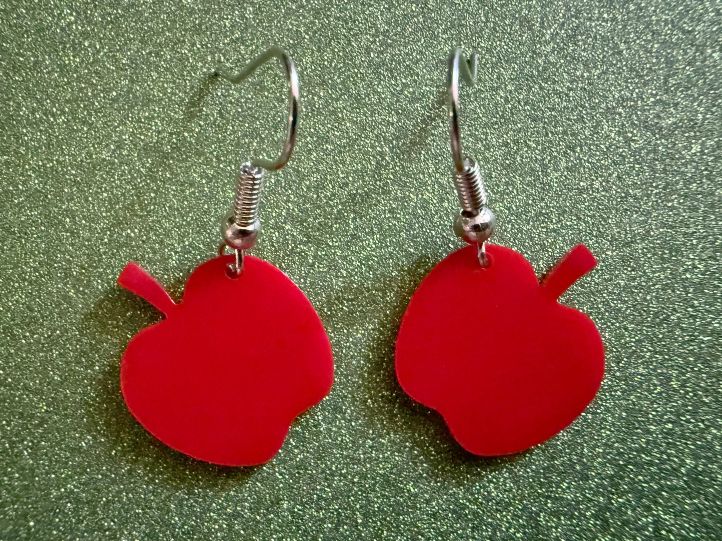 Mini Apple Earrings: Laser Cut Acrylic Apples, Fruit, Fall, Food Earrings, Teacher Present, Red Apples, Autumn, Best Gifts for Her/Him/Them