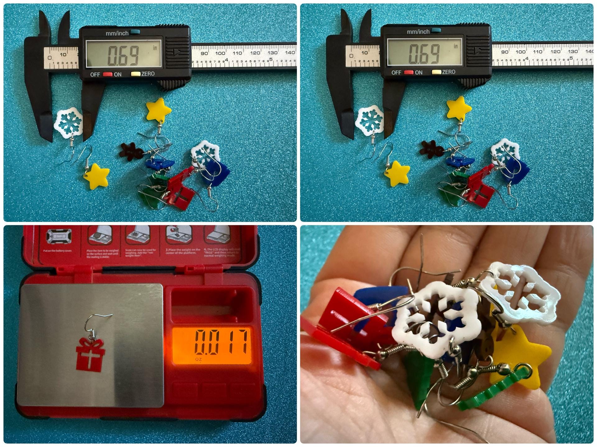 Mini Christmas Tree Earrings: Laser Cut Acrylic Snowflakes, Ugly Sweater, Gingerbead Man, Star, Present, Xmas Trees, Gifts for Her/Him/Them