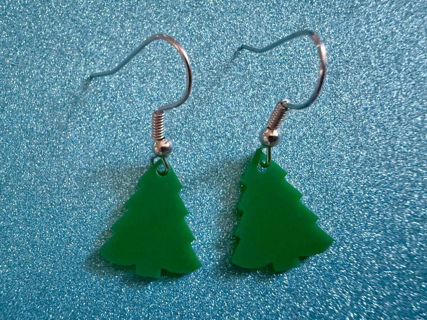 Mini Christmas Tree Earrings: Laser Cut Acrylic X-mas Trees, Evergreens, Green Earrings, Xmas, Winter, Holidays, Best Gifts for Her/Him/Them