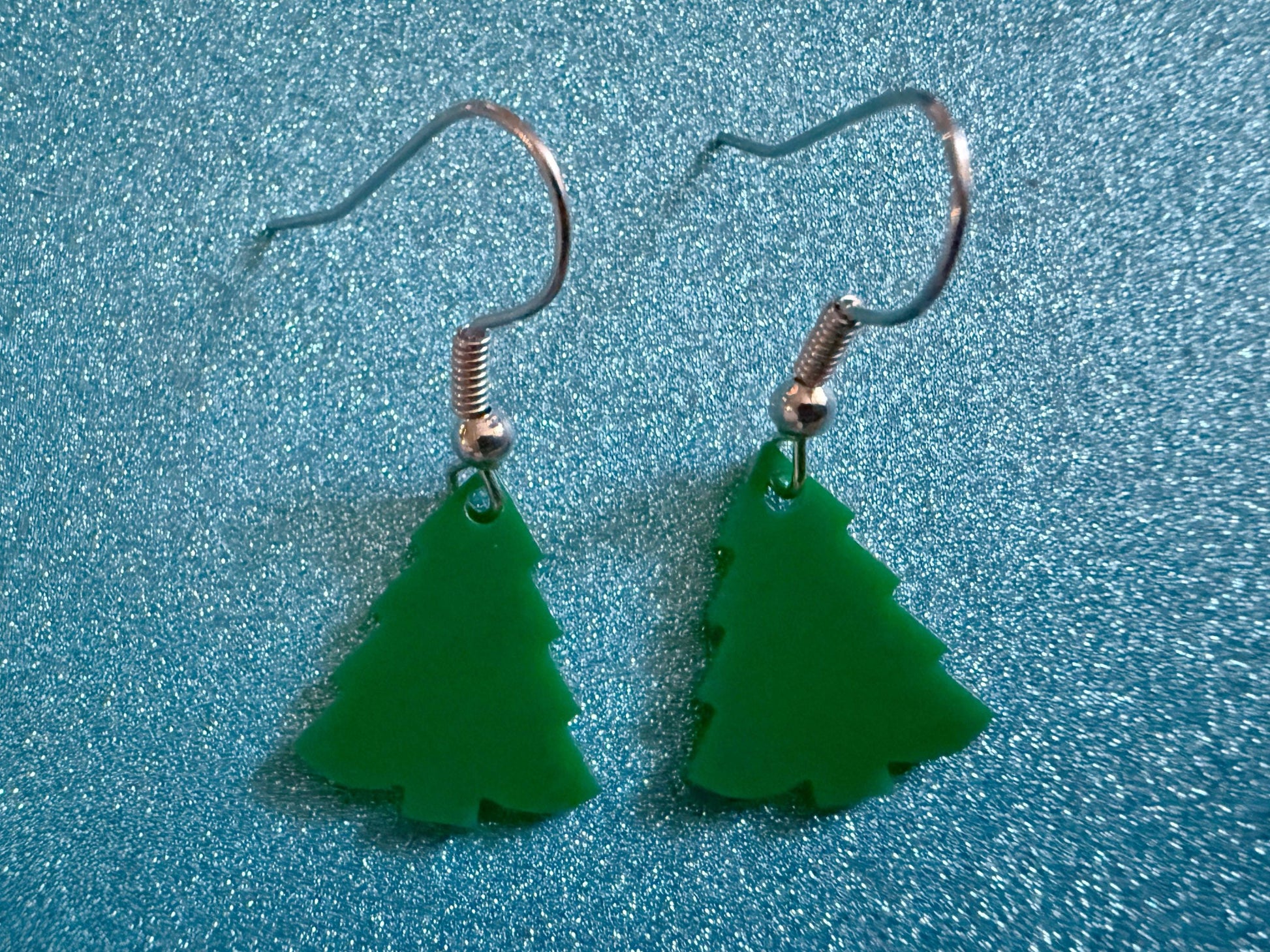 Mini Christmas Tree Earrings: Laser Cut Acrylic X-mas Trees, Evergreens, Green Earrings, Xmas, Winter, Holidays, Best Gifts for Her/Him/Them