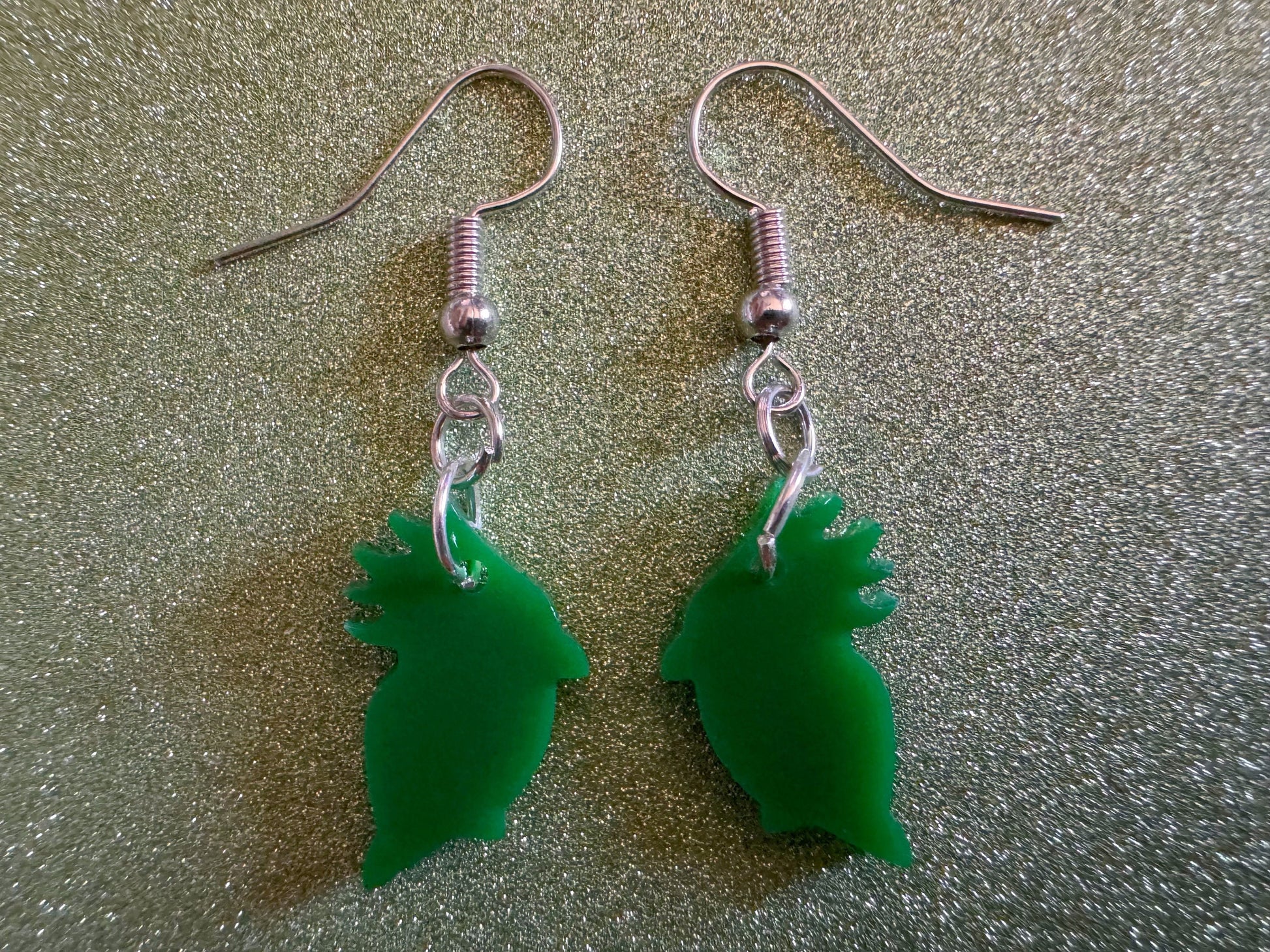 Mini Cockatoo Earrings: Laser Cut Acrylic Parrots, Cockatoos, Birds, Feathers, Parrot, Zoo, Green Earrings, Best Gifts for Her/Him/Them