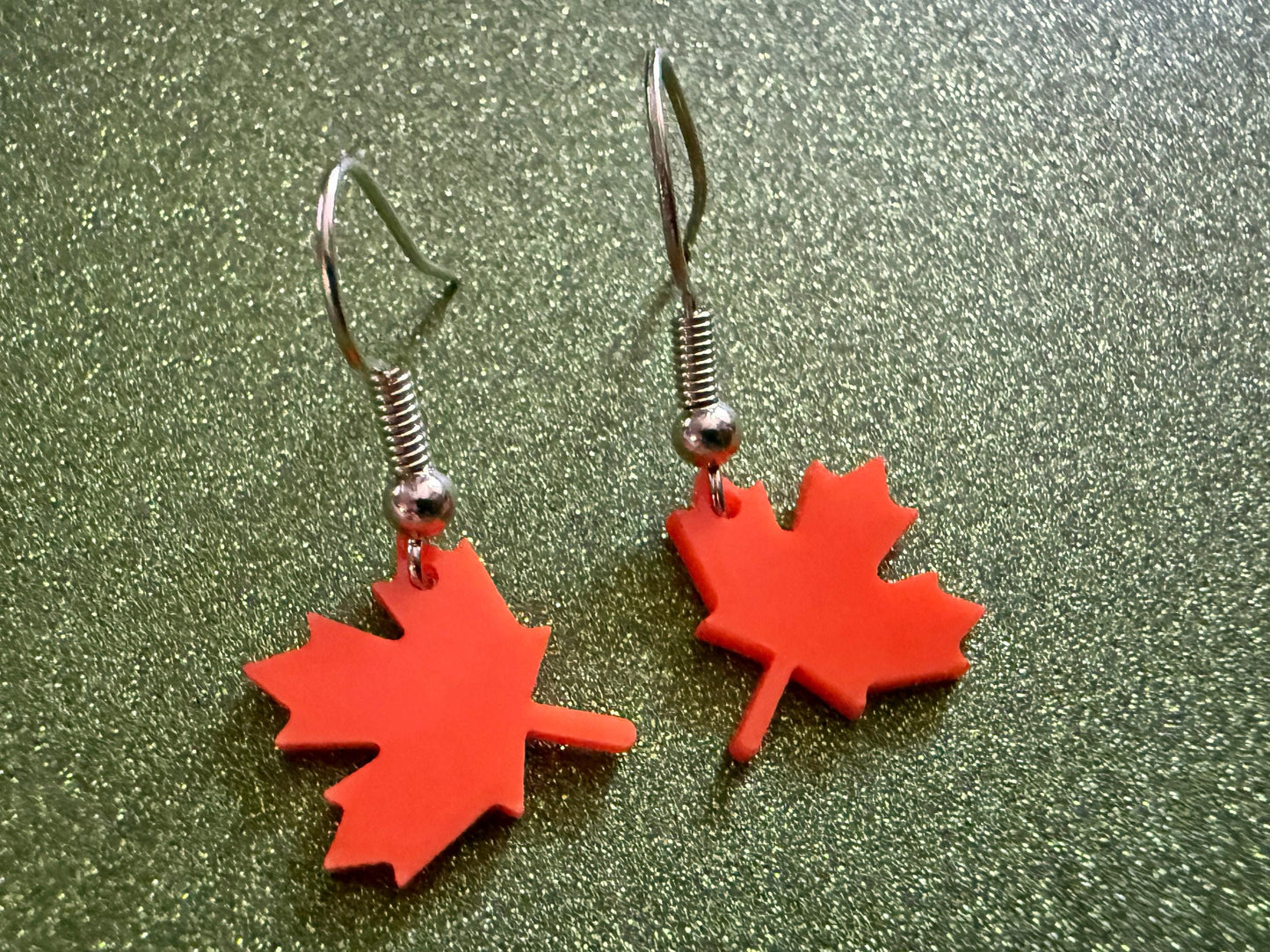 Mini Fall Leaf Earrings: Laser Cut Acrylic Leaves, Autumn Colors, Maple Leaf, Halloween, Fall Foliage, Seasons, Best Gifts for Her/Him/Them