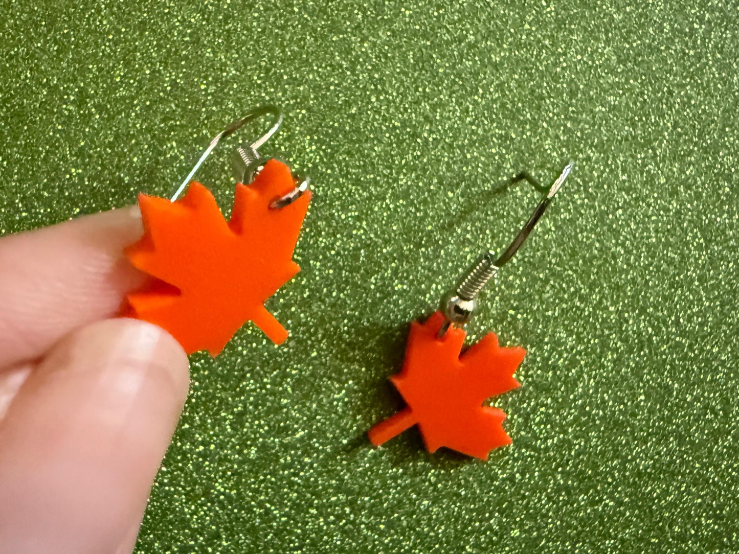 Mini Fall Leaf Earrings: Laser Cut Acrylic Leaves, Autumn Colors, Maple Leaf, Halloween, Fall Foliage, Seasons, Best Gifts for Her/Him/Them