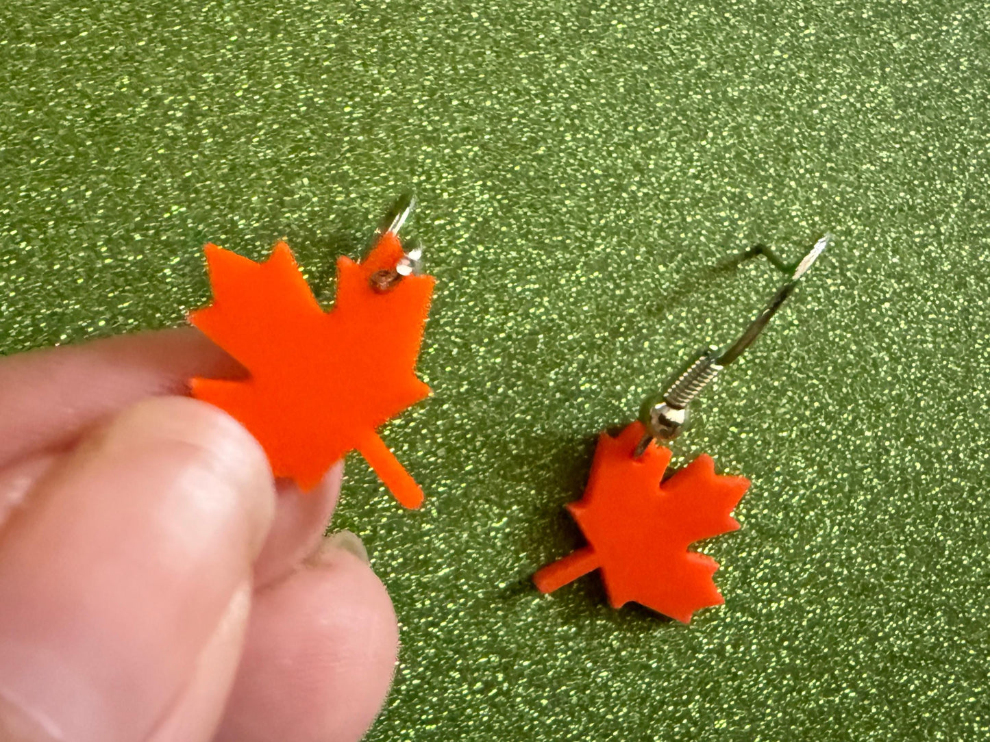 Mini Fall Leaf Earrings: Laser Cut Acrylic Leaves, Autumn Colors, Maple Leaf, Halloween, Fall Foliage, Seasons, Best Gifts for Her/Him/Them