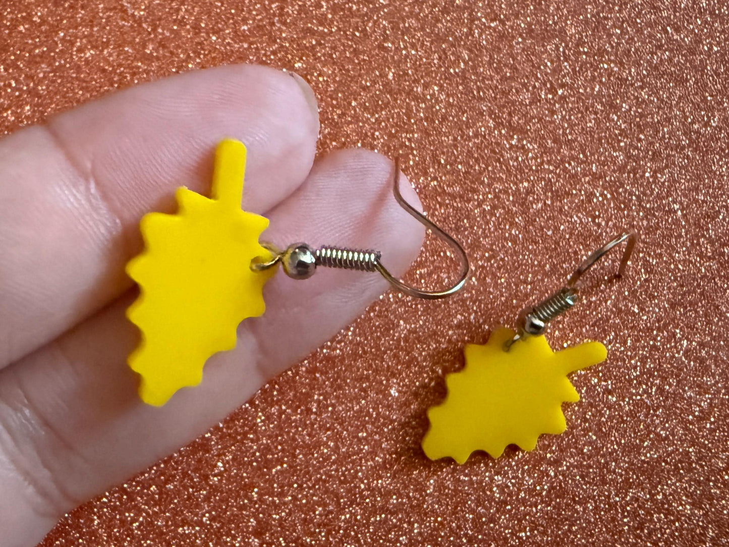 Mini Fall Leaf Earrings: Laser Cut Acrylic Leaves, Autumn Colors, Yellow Leaves, Halloween, Fall Foliage, Best Gifts for Her/Him/Them