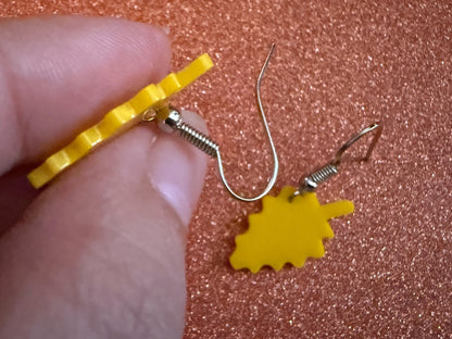 Mini Fall Leaf Earrings: Laser Cut Acrylic Leaves, Autumn Colors, Yellow Leaves, Halloween, Fall Foliage, Best Gifts for Her/Him/Them