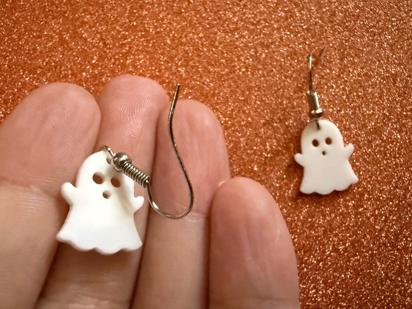 Mini Ghost Earrings: Laser Cut Acrylic Ghosts, Halloween, Haunted, Scary, Spooky, Novelty Earrings, Holiday, Best Gifts for Her/Him/Them