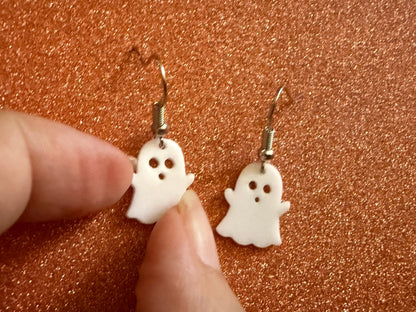 Mini Ghost Earrings: Laser Cut Acrylic Ghosts, Halloween, Haunted, Scary, Spooky, Novelty Earrings, Holiday, Best Gifts for Her/Him/Them