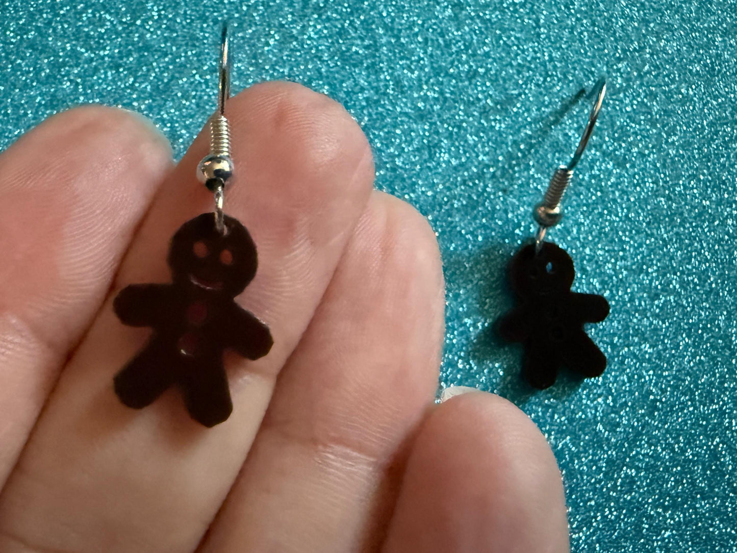 Mini Gingerbread Christmas Earrings: Laser Cut Acrylic Xmas Goodies, Gingerbread Man, Cookies, X-mas, Dessert, Best Gifts for Her/Him/Them