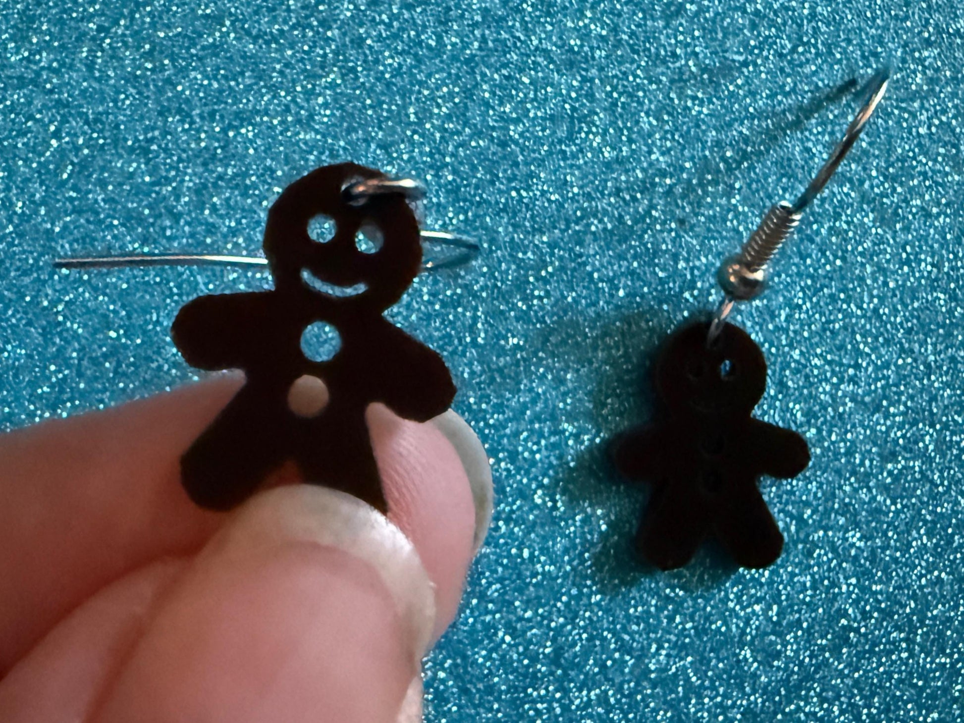 Mini Gingerbread Christmas Earrings: Laser Cut Acrylic Xmas Goodies, Gingerbread Man, Cookies, X-mas, Dessert, Best Gifts for Her/Him/Them