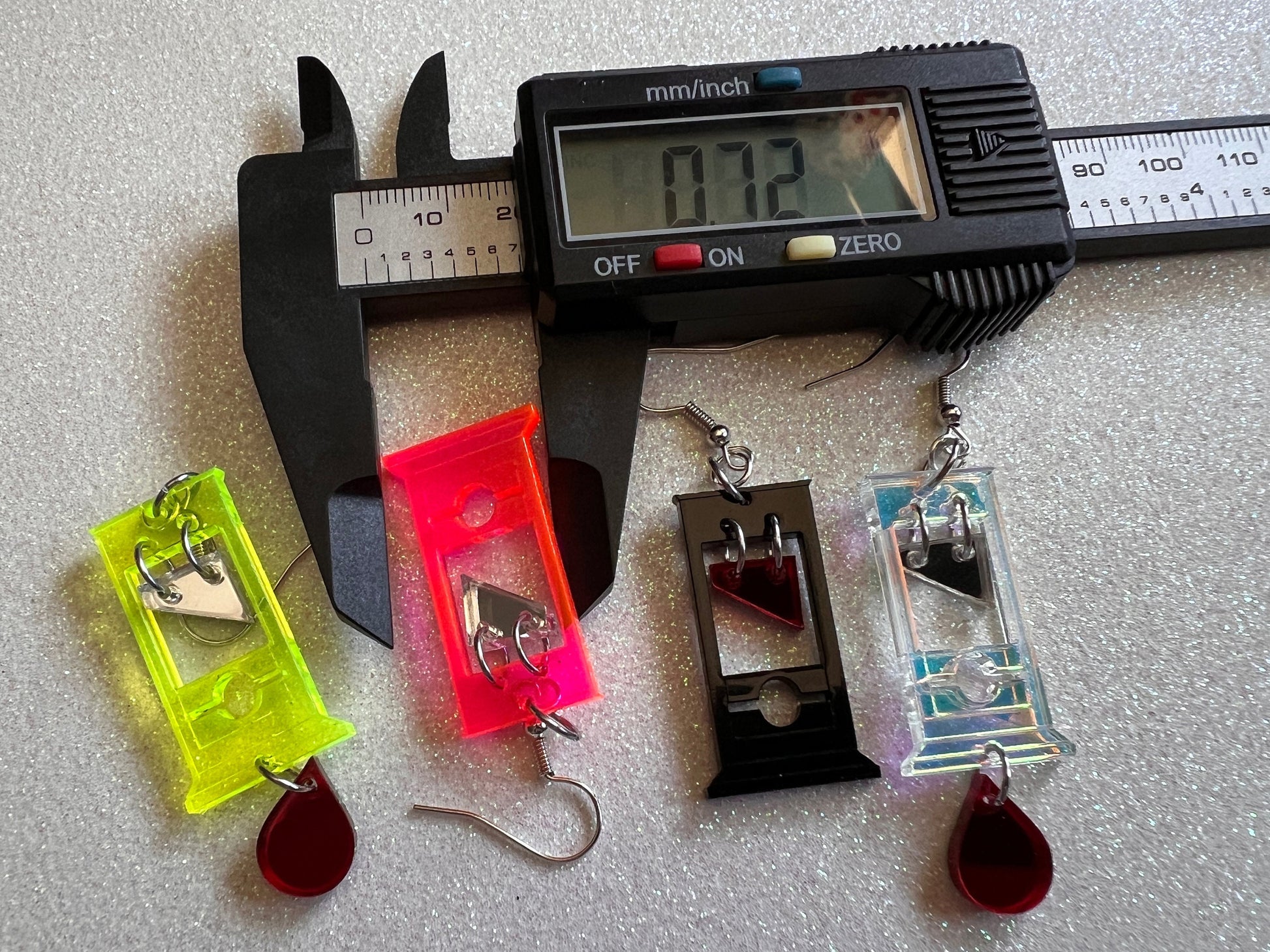 Mini Guillotine Earrings: Halloween, Scary, Horror, Execution, Death, Decapitation, Laser Cut Acrylic & Wood, Best Gifts for Her/Him/Them