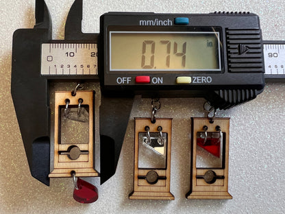 Mini Guillotine Earrings: Halloween, Scary, Horror, Execution, Death, Decapitation, Laser Cut Acrylic & Wood, Best Gifts for Her/Him/Them