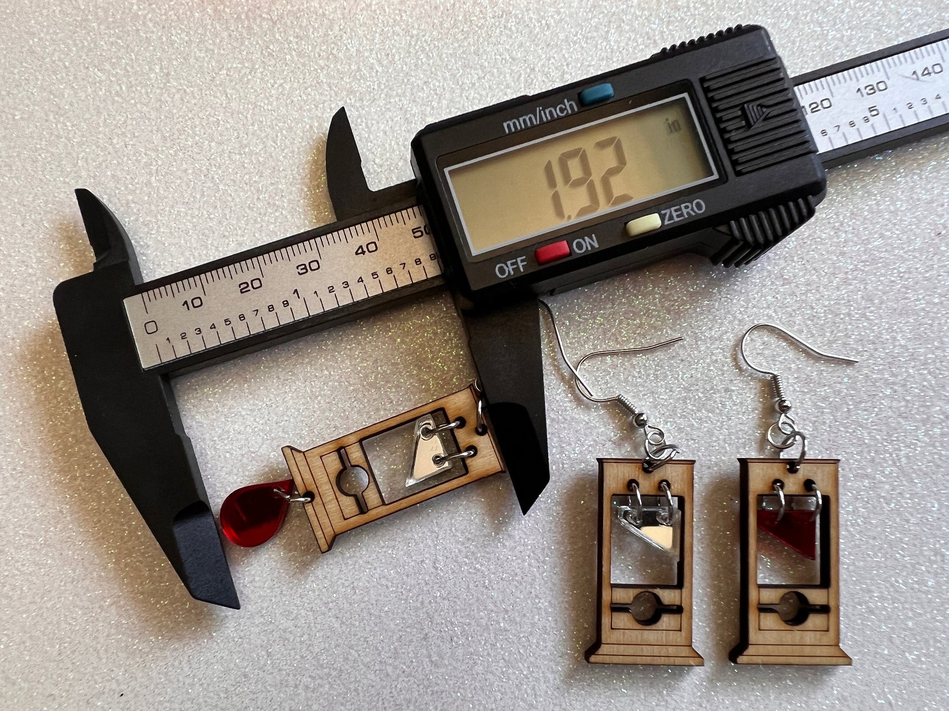 Mini Guillotine Earrings: Halloween, Scary, Horror, Execution, Death, Decapitation, Laser Cut Acrylic & Wood, Best Gifts for Her/Him/Them