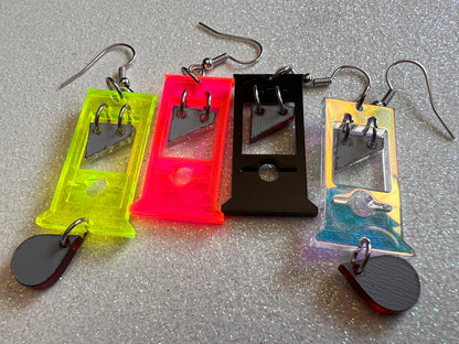 Mini Guillotine Earrings: Halloween, Scary, Horror, Execution, Death, Decapitation, Laser Cut Acrylic & Wood, Best Gifts for Her/Him/Them
