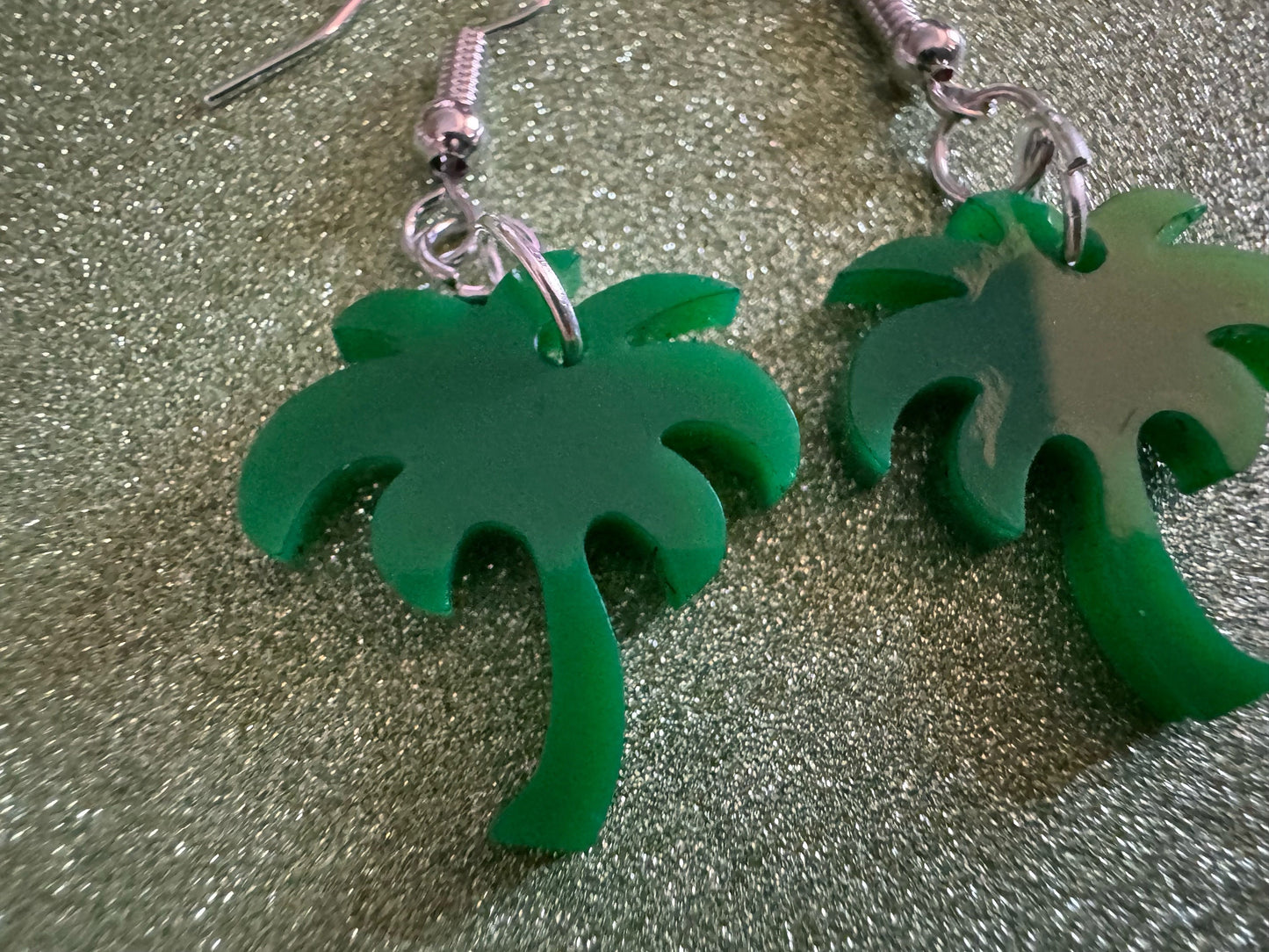 Mini Palm Tree Earrings: Laser Cut Acrylic Palm Trees, Summer Vibes, Coconuts, Beach, Hawaii, Gifts for Her/Him/Them